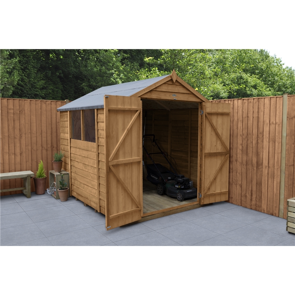 Double Door Overlap Apex Wooden Garden Shed 2 Windows