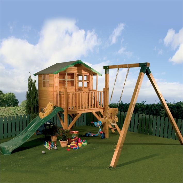 playhouse with slide and swing