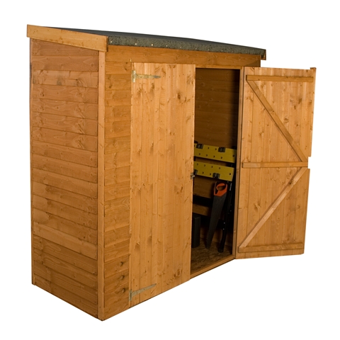 Pent Storage Windowless Shed With Double Doors(10mm Solid OSB Floor