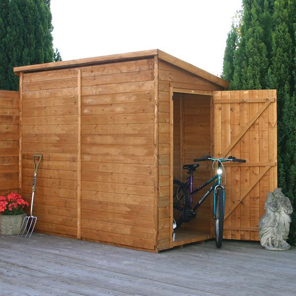 Pent Garden Shed 6x4 Pressure Treated Tongue And Groove Double Door 