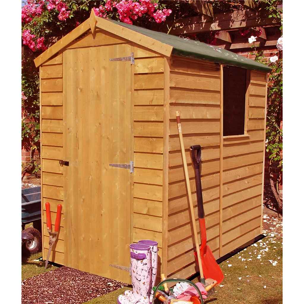  Dip Treated Overlap Apex Garden Shed + 1 Window (10mm Solid OSB Floor