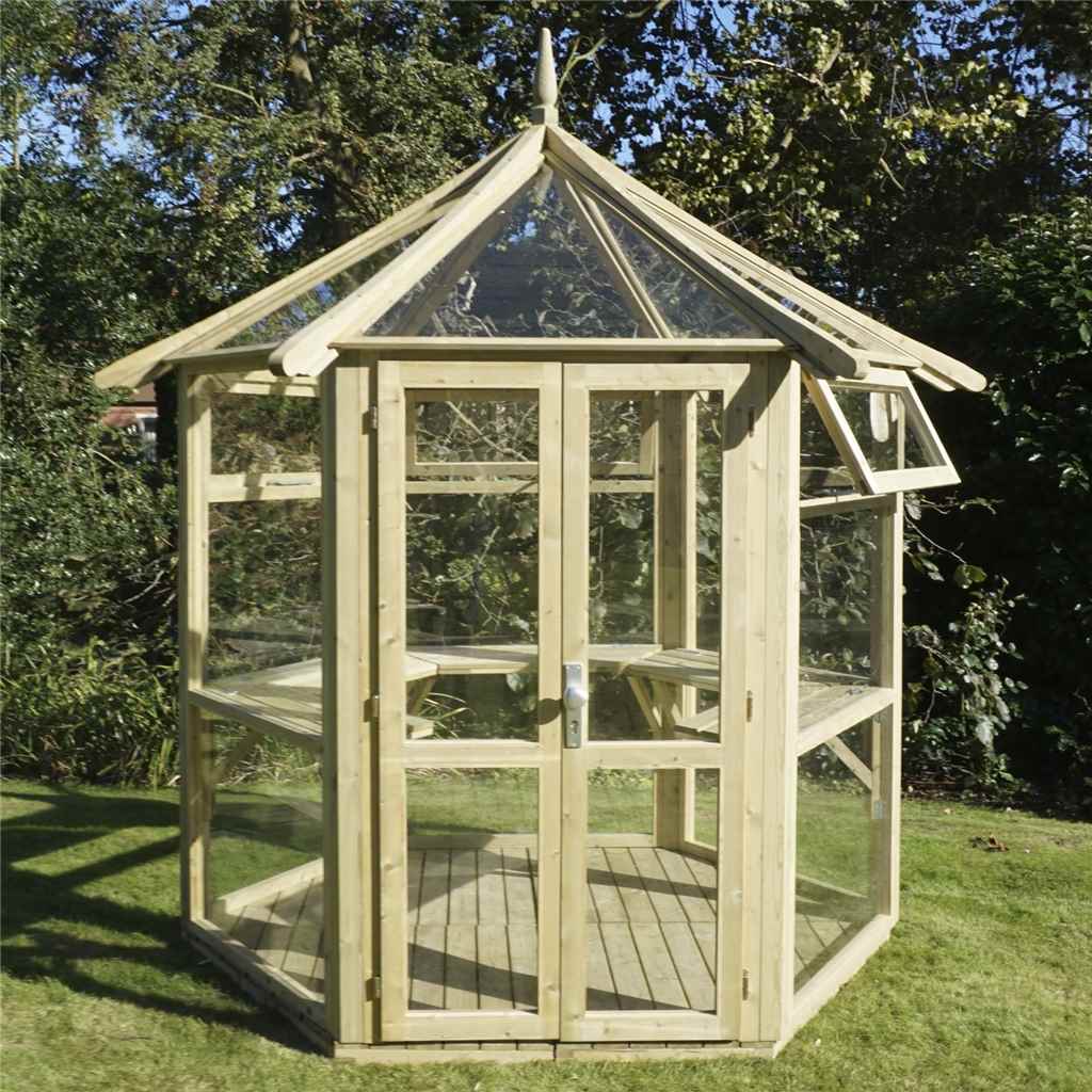 OXFORD GREENHOUSES 8 x 9 (2.5m x 2.8m) Superior Pressure Treated Glass