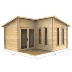 4m X 4m Premier Espace Log Cabin - Double Glazing - 34mm Wall Thickness
