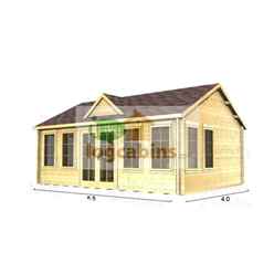 5.5m x 4.0m Premier Cordon Log Cabin - Double Glazing - 44mm Wall Thickness