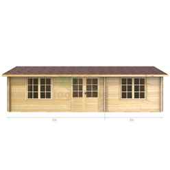 7m X 4m Premier Auris Log Cabin - Double Glazing - 44mm Wall Thickness