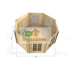 4.5m X 4.5m Premier Colmars Log Cabin - Double Glazing - 34mm Wall Thickness