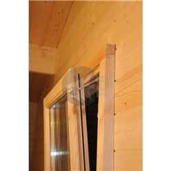 4.5m X 3.0m Premier Ascou Log Cabin - Double Glazing - 34mm Wall Thickness