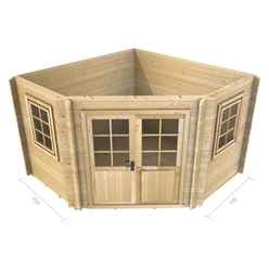 3m X 3m Premier Robella Log Cabin - Double Glazing - 34mm Wall Thickness