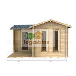 4m X 4m Premier Abries Log Cabin - Double Glazing - 34mm Wall Thickness