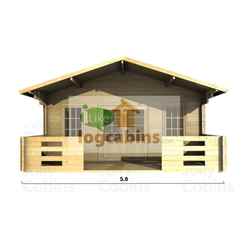 5.0m X 7.0m Premier Fornet Log Cabin - Double Glazing - 44mm Wall Thickness