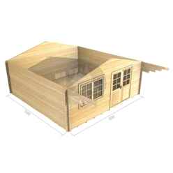 5m X 5m Premier Chamonix Log Cabin - Double Glazing - 44mm Wall Thickness