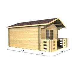 3m X 4m Premier Valdisere Log Cabin - Double Glazing - 44mm Wall Thickness