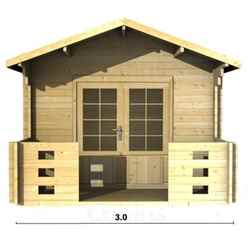 3m X 4m Premier Valdisere Log Cabin - Double Glazing - 70mm Wall Thickness