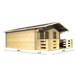 4m X 5m Premier Valloire Log Cabin - Double Glazing - 70mm Wall Thickness