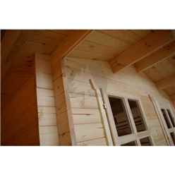 4m X 5m Premier Valloire Log Cabin - Double Glazing - 70mm Wall Thickness