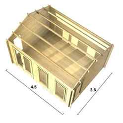 4.5m X 3.5m Premier Megeve Log Cabin - Double Glazing - 44mm Wall Thickness