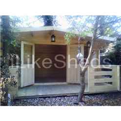 5m X 3m Premier Meribel Log Cabin - Double Glazing - 70mm Wall Thickness