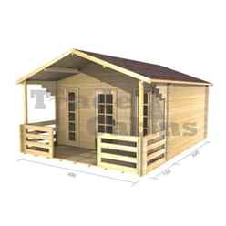 4m X 3m Premier Madrid Log Cabin - Double Glazing - 44mm Wall Thickness