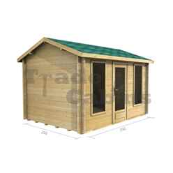 3.5m X 2.5m Premier Palma Log Cabin - Double Glazing - 44mm Wall Thickness