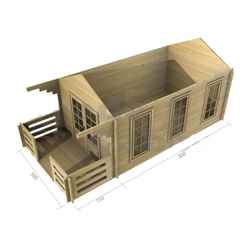 3m X 5m Premier Edel Log Cabin - Double Glazing - 44mm Wall Thickness