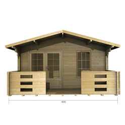 4m X 4m Premier Rio Log Cabin - Double Glazing - 44mm Wall Thickness