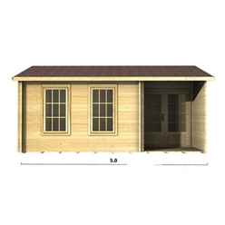 5m X 3m Premier Quebec Log Cabin - Double Glazing - 70mm Wall Thickness