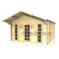 4m X 4m Premier Kay Log Cabin - Double Glazing - 70mm Wall Thickness