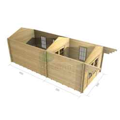 3m X 7m Premier Natalie Log Cabin - Double Glazing - 70mm Wall Thickness