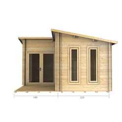 4m X 4m Premier Espace Log Cabin - Double Glazing - 44mm Wall Thickness