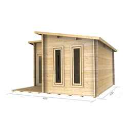 4m X 4m Premier Espace Log Cabin - Double Glazing - 70mm Wall Thickness