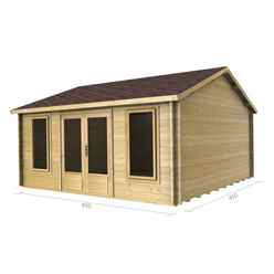 4.5m X 4.5m Premier Orelle Log Cabin - Double Glazing - 70mm Wall Thickness