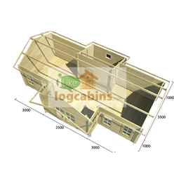 8.5m X 4.5m Premier Morzine Log Cabin - Double Glazing - 70mm Wall Thickness