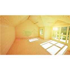 7m X 5m Premier Savoie Log Cabin - Double Glazing - 70mm Wall Thickness