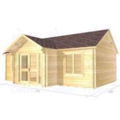 7m X 5m Premier Savoie Log Cabin - Double Glazing - 70mm Wall Thickness