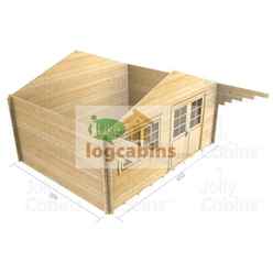 4.5m X 3.0m Premier Ascou Log Cabin - Double Glazing - 70mm Wall Thickness