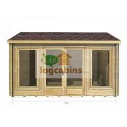 4.5m X 3.5m Premier Valmorel Log Cabin - Double Glazing - 44mm Wall Thickness