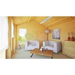 4.5m X 5.5m Premier Huez Log Cabin - Double Glazing - 70mm Wall Thickness