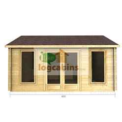 4.5m X 5.5m Premier Huez Log Cabin - Double Glazing - 70mm Wall Thickness