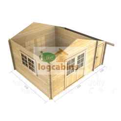 4.5m X 3.5m Premier Villar Log Cabin - Double Glazing - 70mm Wall Thickness