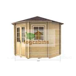 2.5m X 2.5m Premier Chable Log Cabin - Double Glazing - 44mm Wall Thickness