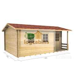 5.5m x 3.5m Premier Maloga Log Cabin - Double Glazing - 70mm Wall Thickness