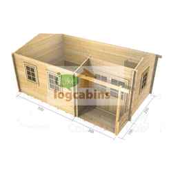 5.5m x 3.5m Premier Maloga Log Cabin - Double Glazing - 70mm Wall Thickness