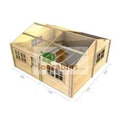 5.5m X 5.0m Premier Nendaz Log Cabin - Double Glazing - 44mm Wall Thickness