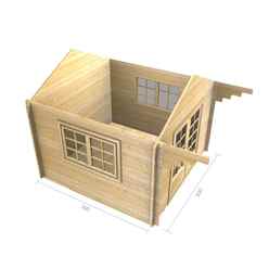 3m x 3m Premier Tignes Log Cabin - Double Glazing - 34mm Wall Thickness