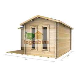 4m X 4m Premier Abries Log Cabin - Double Glazing - 70mm Wall Thickness