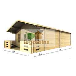 5m x 7m Premier Fornet Log Cabin - Double Glazing - 70mm Wall Thickness