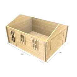 6m x 7m Premier Garage Log Cabin - Double Glazing - 44mm Wall Thickness - Including Floor