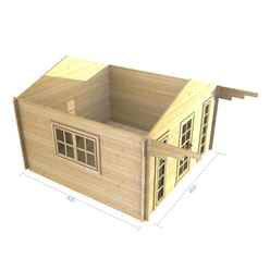 4m X 4m Premier Kay Log Cabin - Double Glazing - 34mm Wall Thickness