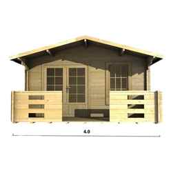4m X 3m Premier Auron Log Cabin - Double Glazing - 34mm Wall Thickness