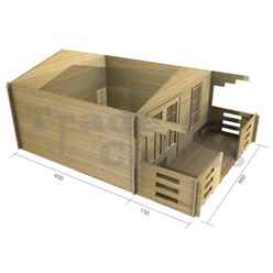 4m X 4m Premier Rio Log Cabin - Double Glazing - 34mm Wall Thickness